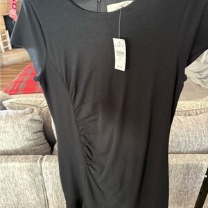 LOFT Black Dress with Short Sleeves